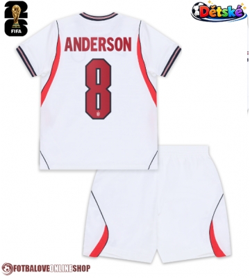 Anglie Elliot Anderson #8 Domácí dres komplet pro Děti MS 2026 Krátkým Rukávem (+ Krátké kalhoty)